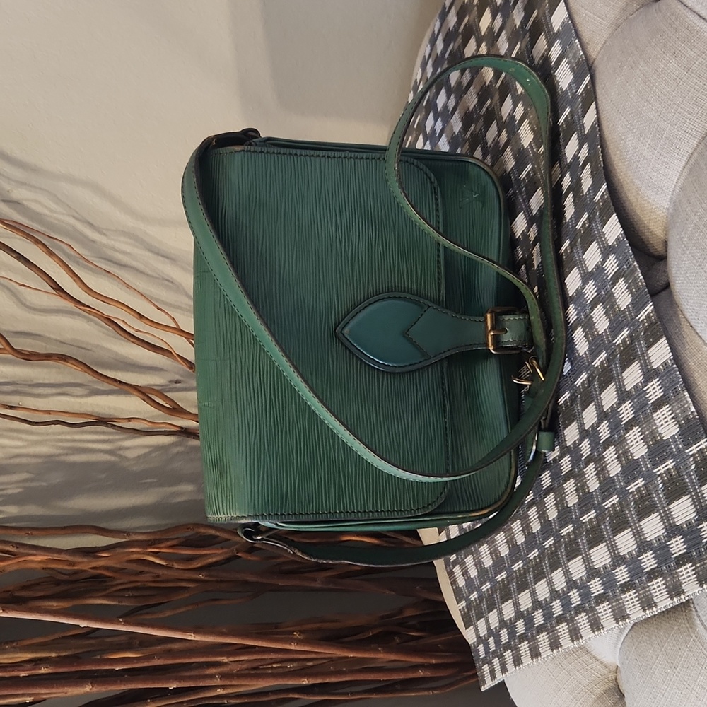 Louis Vuitton Cartouchiere Bag in Green Epi Leather
